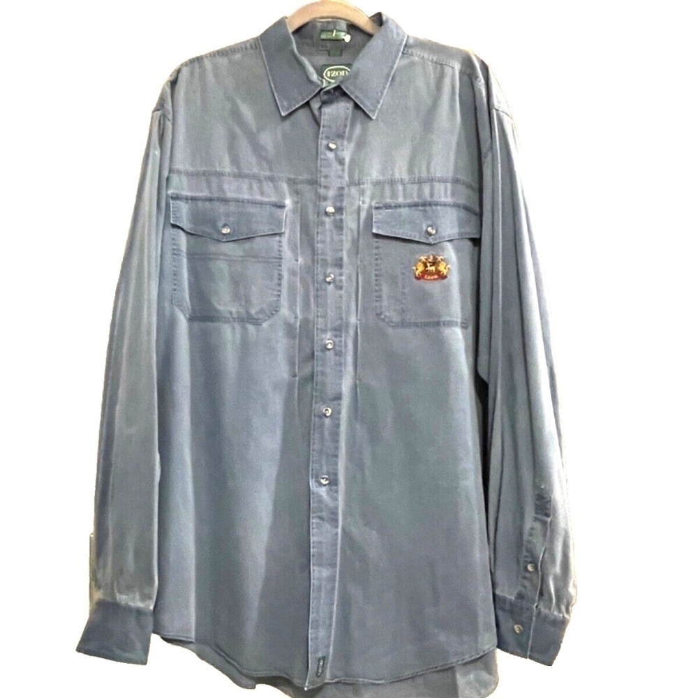Vintage 80's Izod Lion Crest Men's Long Sleeve‎ Button Up; Tall XLT